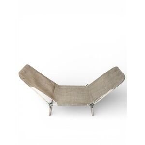 Vintage Folding Aluminum Chaise Lounge‎ Lawn Chair Tan Vinyl Chair